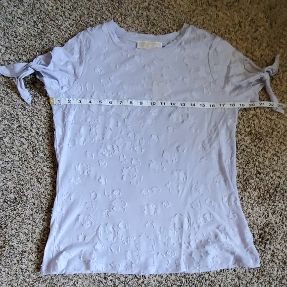 NWT Michael Kors textured lavender tie sleeve tee - Picture 6 of 8